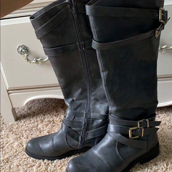 M2 By Mia Mooz Kashi Tall Grey Boots - Picture 4 of 6